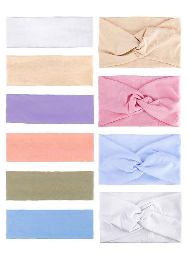 AHONEY Headbands for Women Non Slip, 10 Pack Thin Hair Band & Wide Twist Headband for Women's Hair, Cotton Elastic Hair Accessories for Workout Yoga Running (Cute) - Image 1
